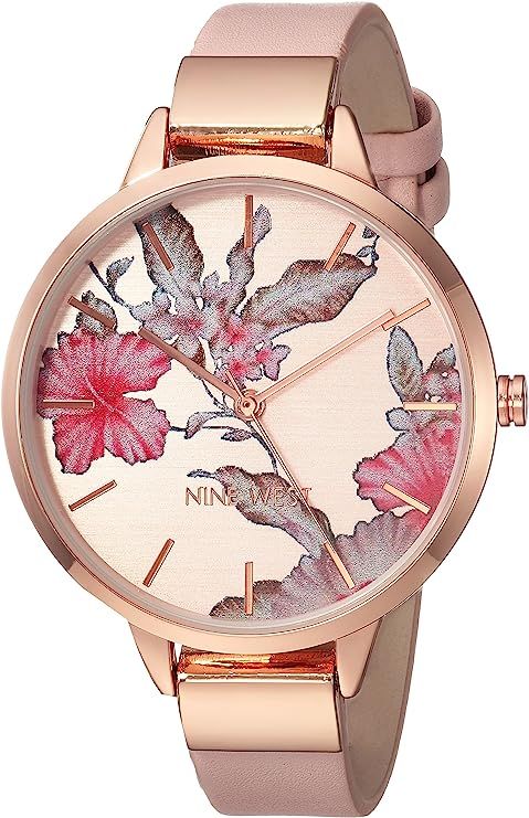 Nine West Women's Floral Dial Strap Watch | Amazon (US)