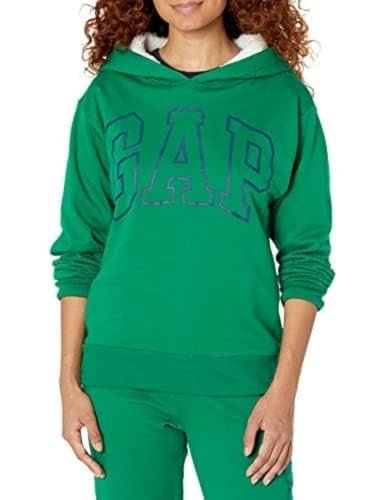 GAP womens Logo Sherpa Lined Hood HOLIDAY GREEN XXL | Amazon (US)