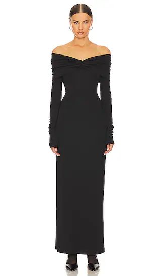 Matte Jersey Off Shoulder Maxi Dress in Black | Revolve Clothing (Global)