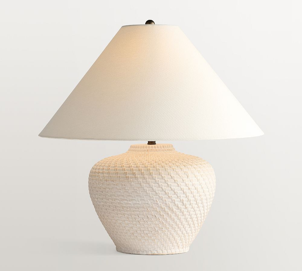 Teagan Ceramic 22"" Table Lamp, White Wash | Pottery Barn (US)