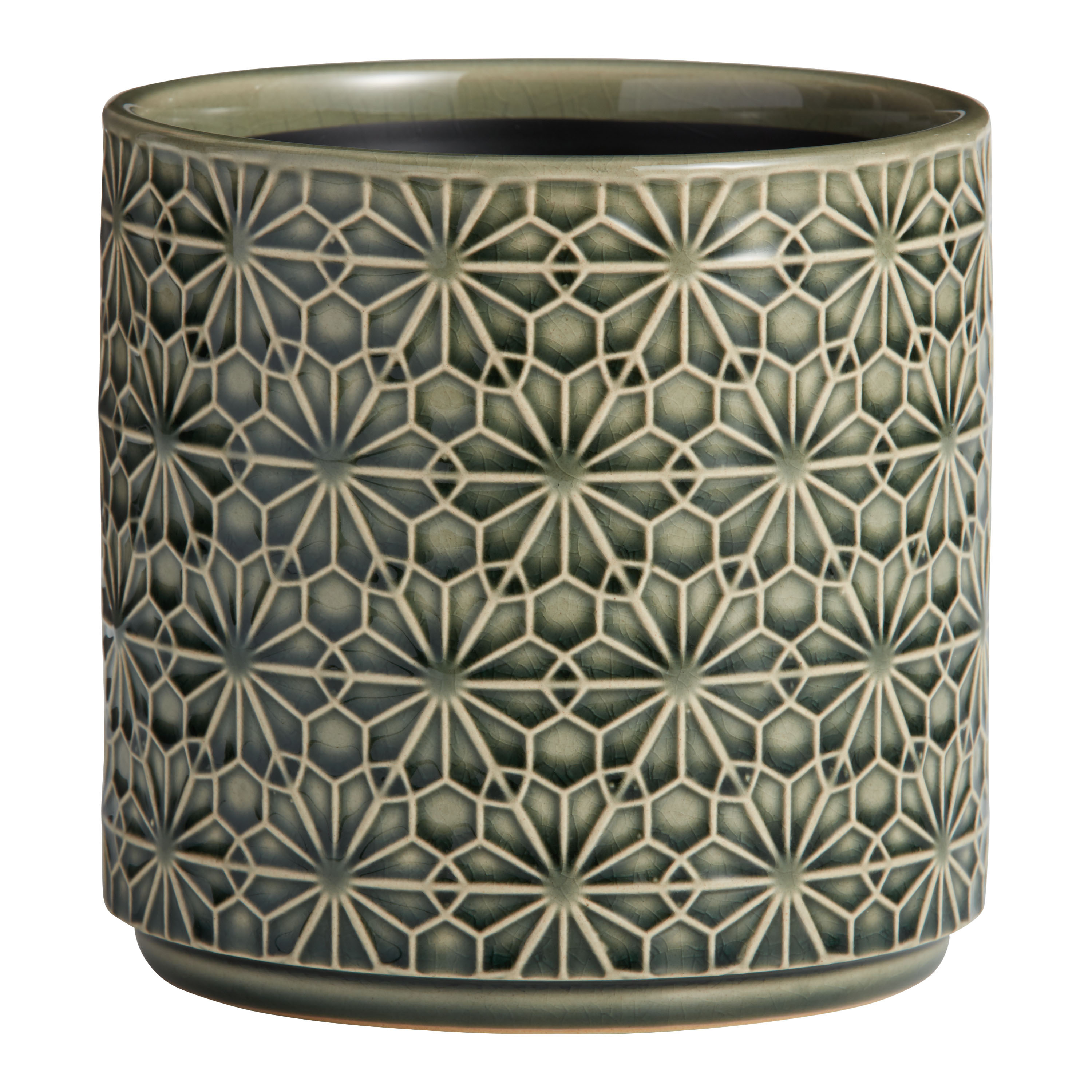 Stamped Floral Ceramic Planter | World Market