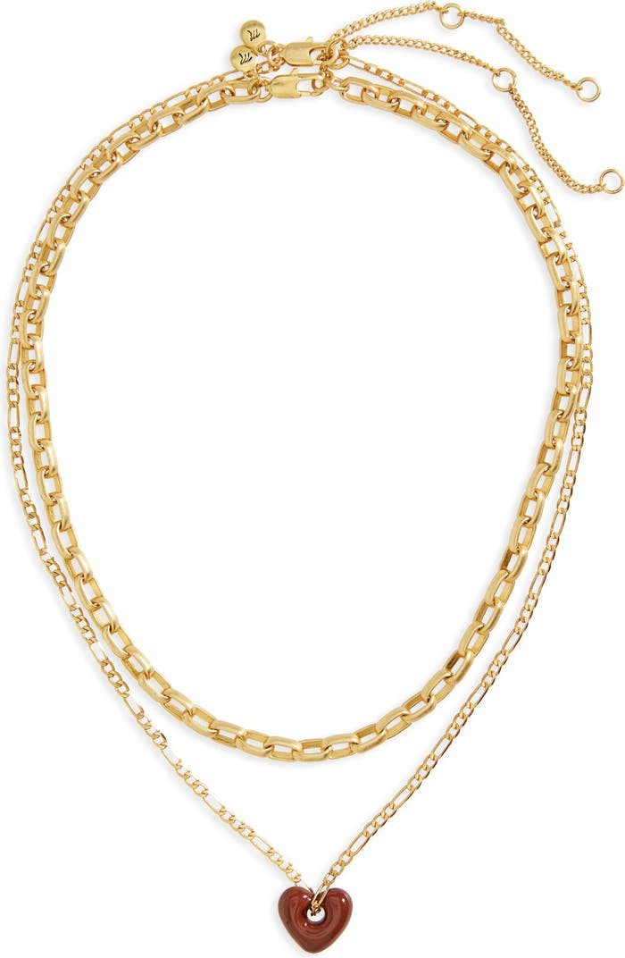 Enamel Heart Chain Necklace Set | Nordstrom