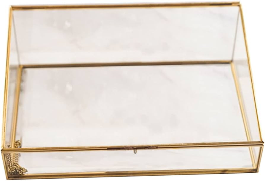 USHOBE 1pc Box Desktop Storage Box Containers with Lids Elegant Jewel Case Lidded Rings Case Trin... | Amazon (US)