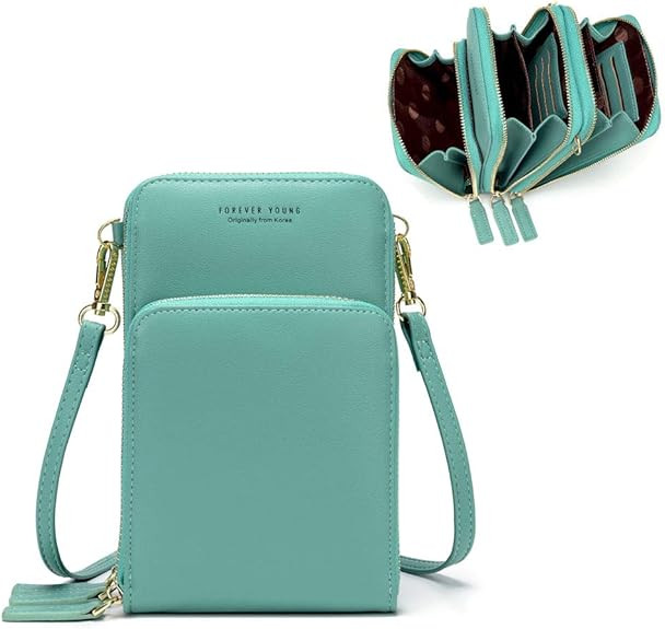 myfriday Small Crossbody Cell Phone Bag for Women, Mini Over Shoulder Handbag Purse with Credit C... | Amazon (US)