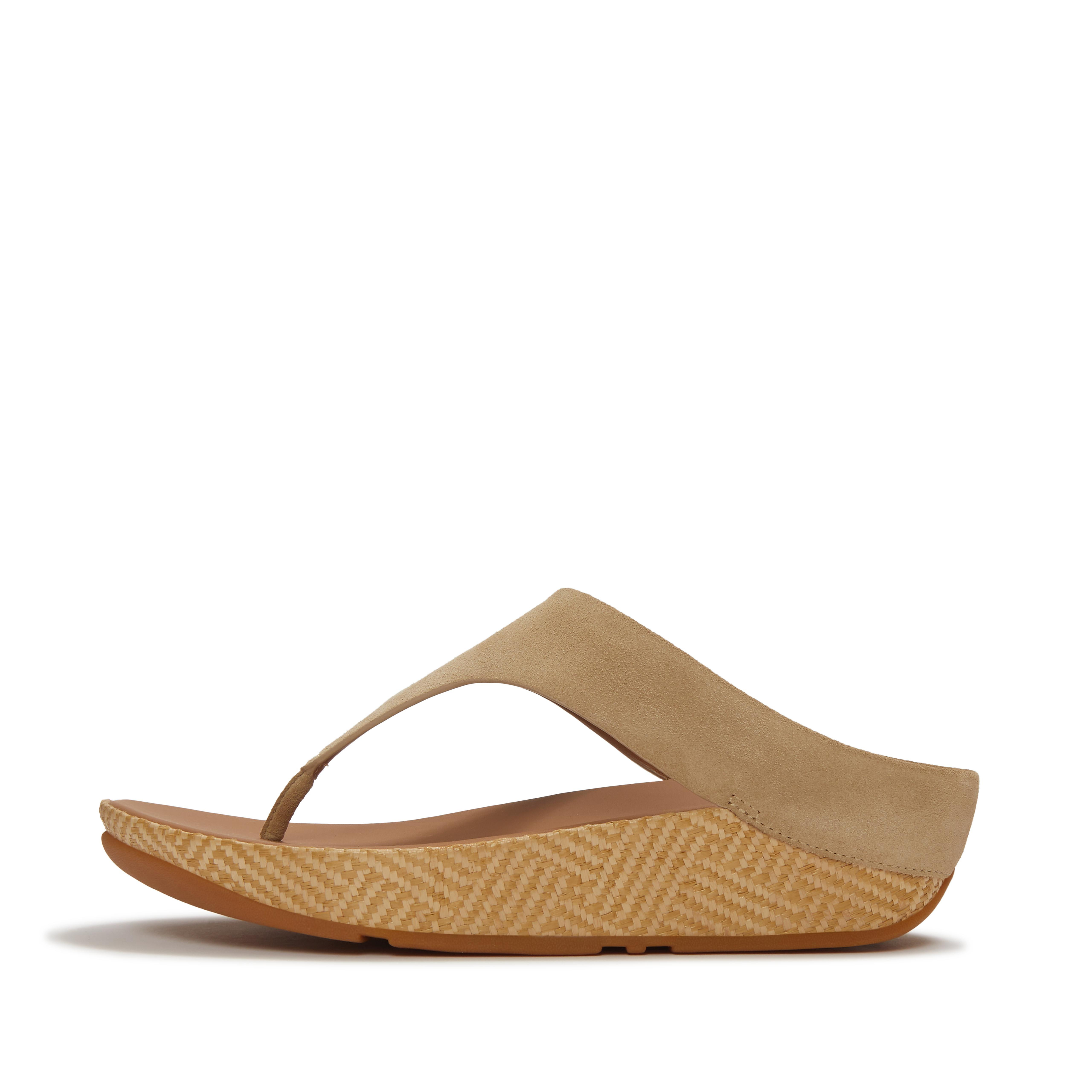 LULU Lux Graphic-Weave Suede Toe-Post Sandals | FitFlop (US)