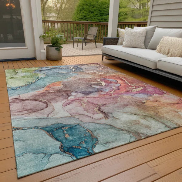 Alfonzo Abstract Indoor / Outdoor Rug | Wayfair North America