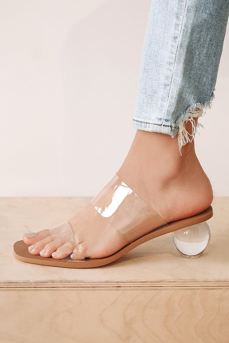 Vinessa Clear Vinyl High Heel Slide Sandals | Lulus (US)