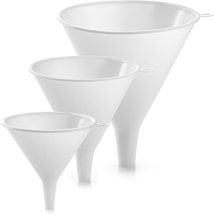 Zulay Kitchen 3-Piece Plastic Funnel Set - Large, Medium, and Small Kitchen Funnels Pouring Spout... | Amazon (US)