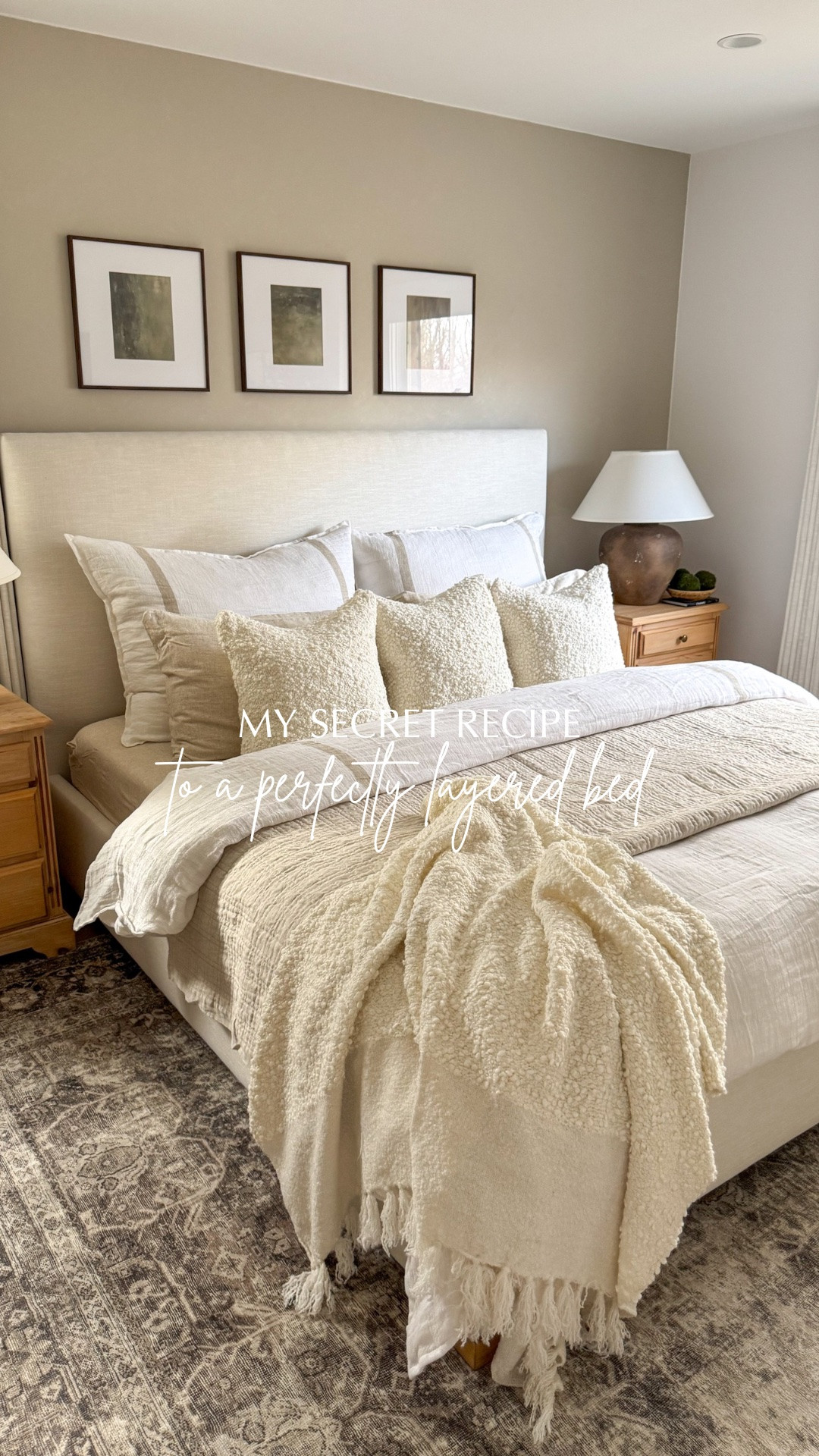 My secret recipe to a perfectly layered bed🛏️😴

1️⃣Start with a good set of neutral quality sheets
2️⃣Choose a duvet cover that will be the centrepiece of your bedding layers
3️⃣Use a mix of pillows in various sizes and textures
4️⃣ Add a cozy coverlet in a coordinating colour
5️⃣Finish with a textured throw to tie everything together

Crisp linen, fluffy layers and a little extra texture at the foot of the bed👌🏼

Where the day fades out and sweet dreams begin💤🫶🏼

#LTKhome