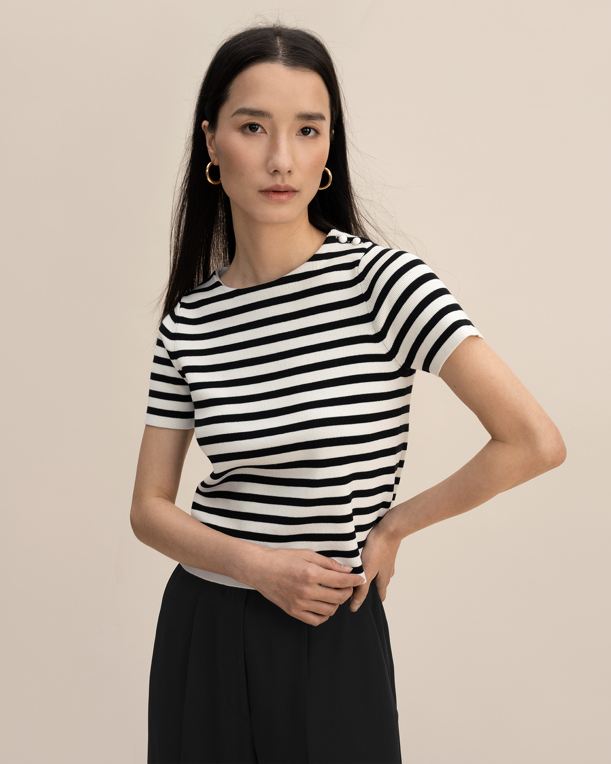 Spun Silk Strip Sweater | LilySilk