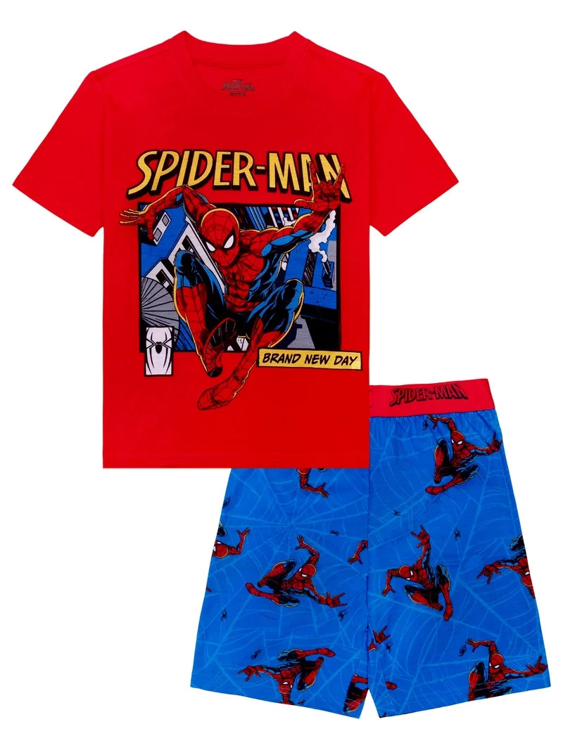 Spiderman 2-Piece Short Sleeve and Short Pajama Set, Sizes 4-12 | Walmart (US)