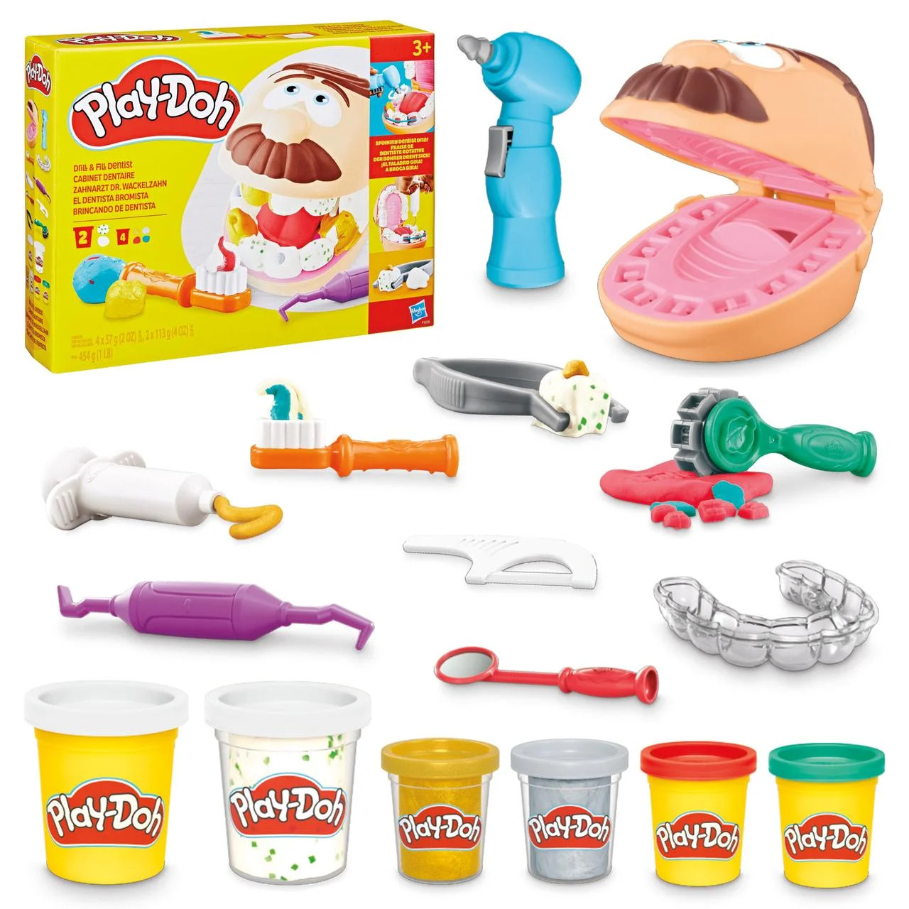 Play-Doh Drill 'n Fill Dentist, Includes 8 Cans of Compound, 16 Ounces Play-Doh | Walmart (US)