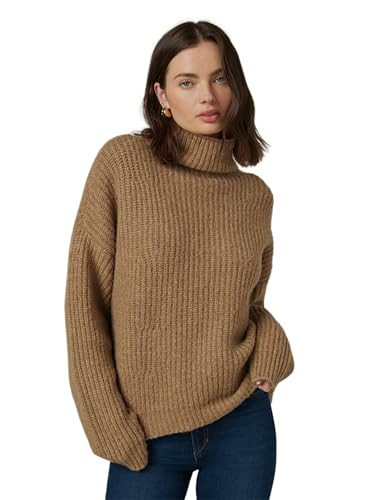 Joe's Jeans Women's The High Neck Oversized Knit Sweater, Beige, X-Small | Amazon (US)