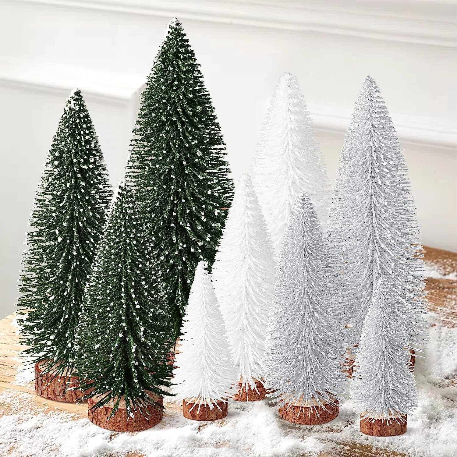 Ayieyill 9Pcs Mini Christmas Trees Christmas Decor Artificial Christmas Decorations with 4 Sizes,... | Walmart (US)