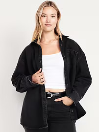 Denim Button-Down Boyfriend Shirt | Old Navy (US)