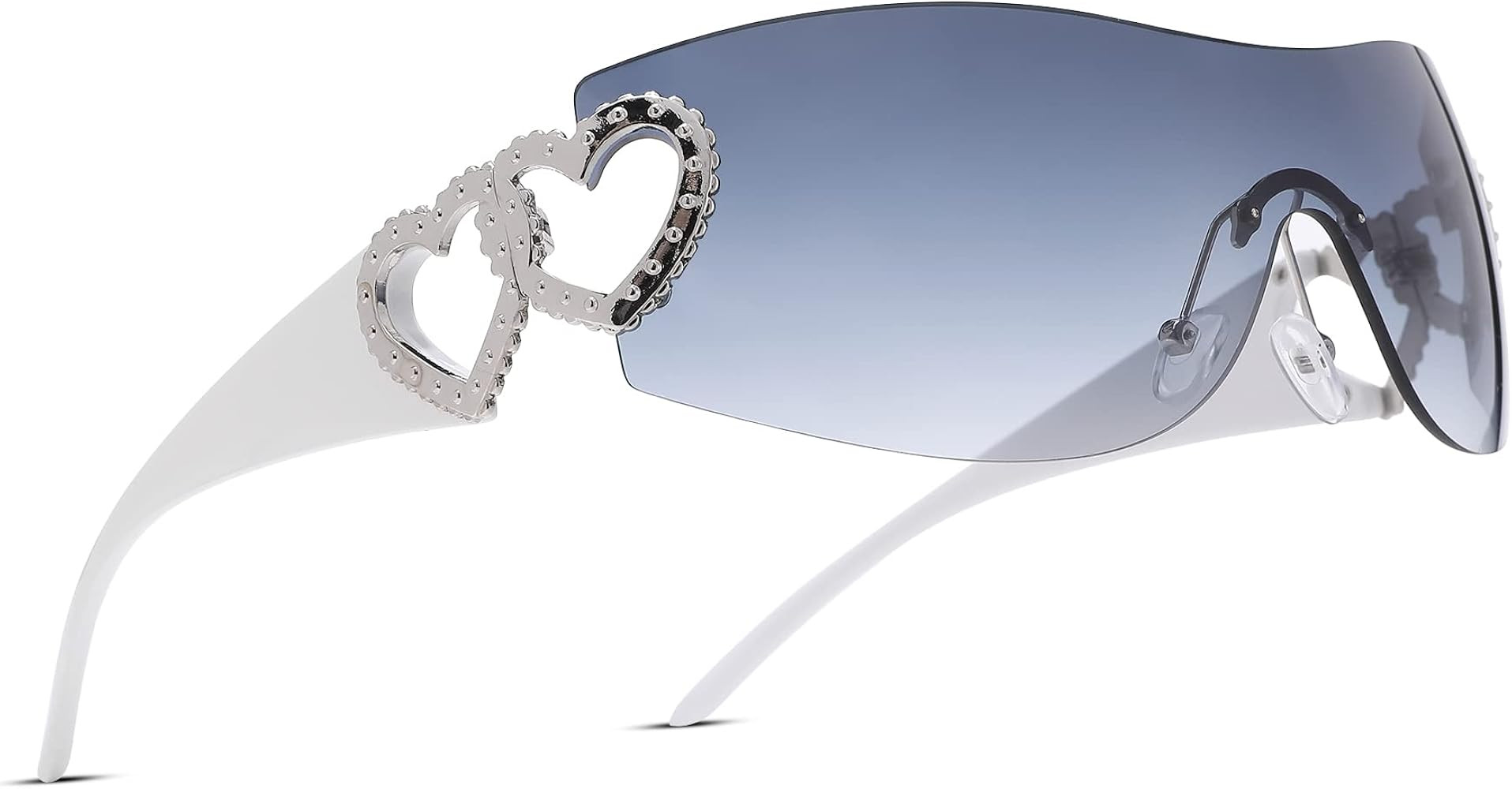 Pro Acme Wrap Around Rimless Sunglasses Women Men, Oversized Fashion Futuristic Sun Glasses Cool ... | Amazon (US)