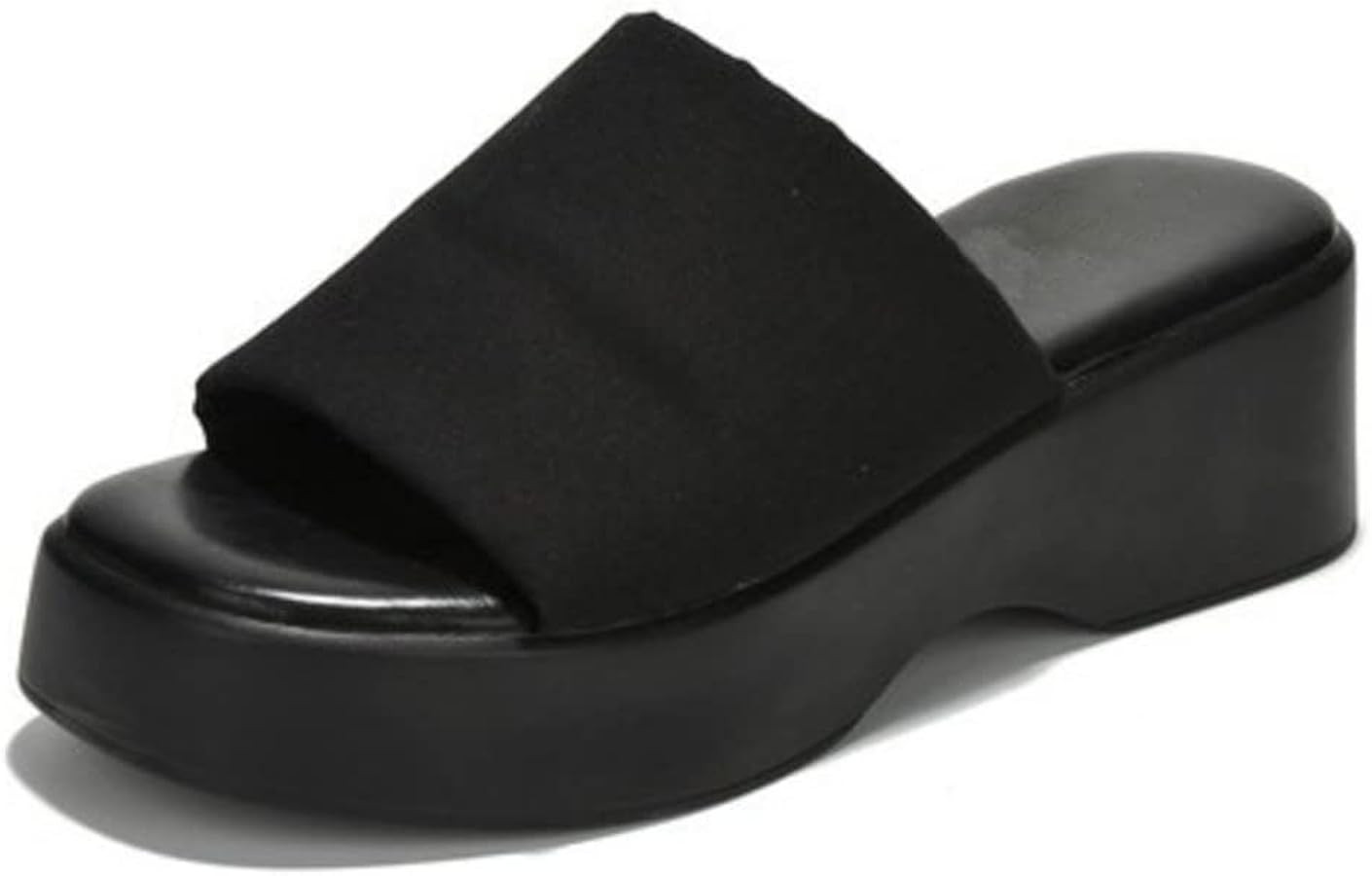 Platform Sandals Women Wedges Slides Chunky Heels Wedge Sandals Fabric Mule Fitted Cloud Lightwei... | Amazon (US)
