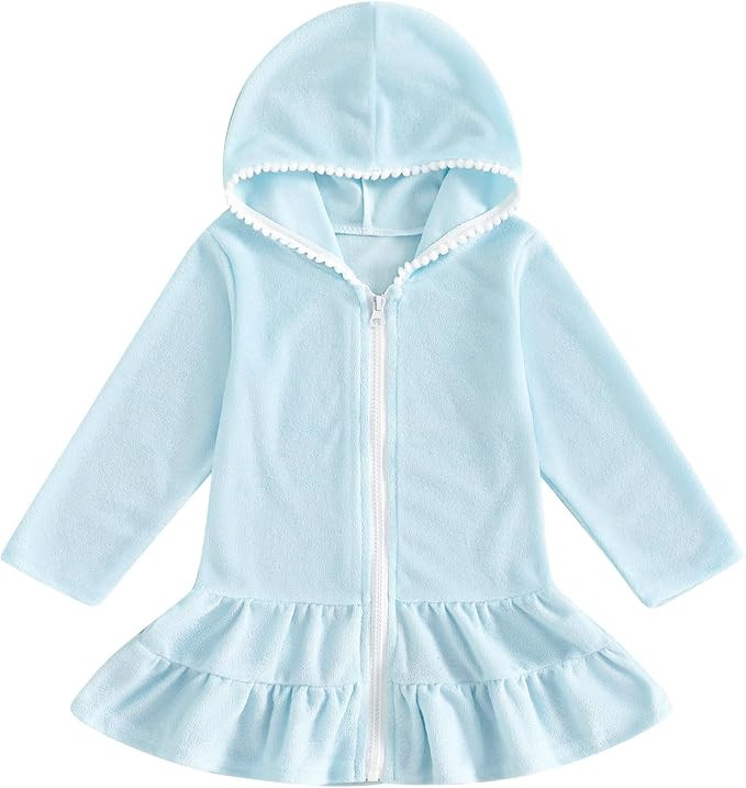 Mubineo Toddler Girl Long Sleeve Swimsuit Beach Dress Cute Cover Ups Ruffle Bathing Suit Cover Up... | Amazon (US)