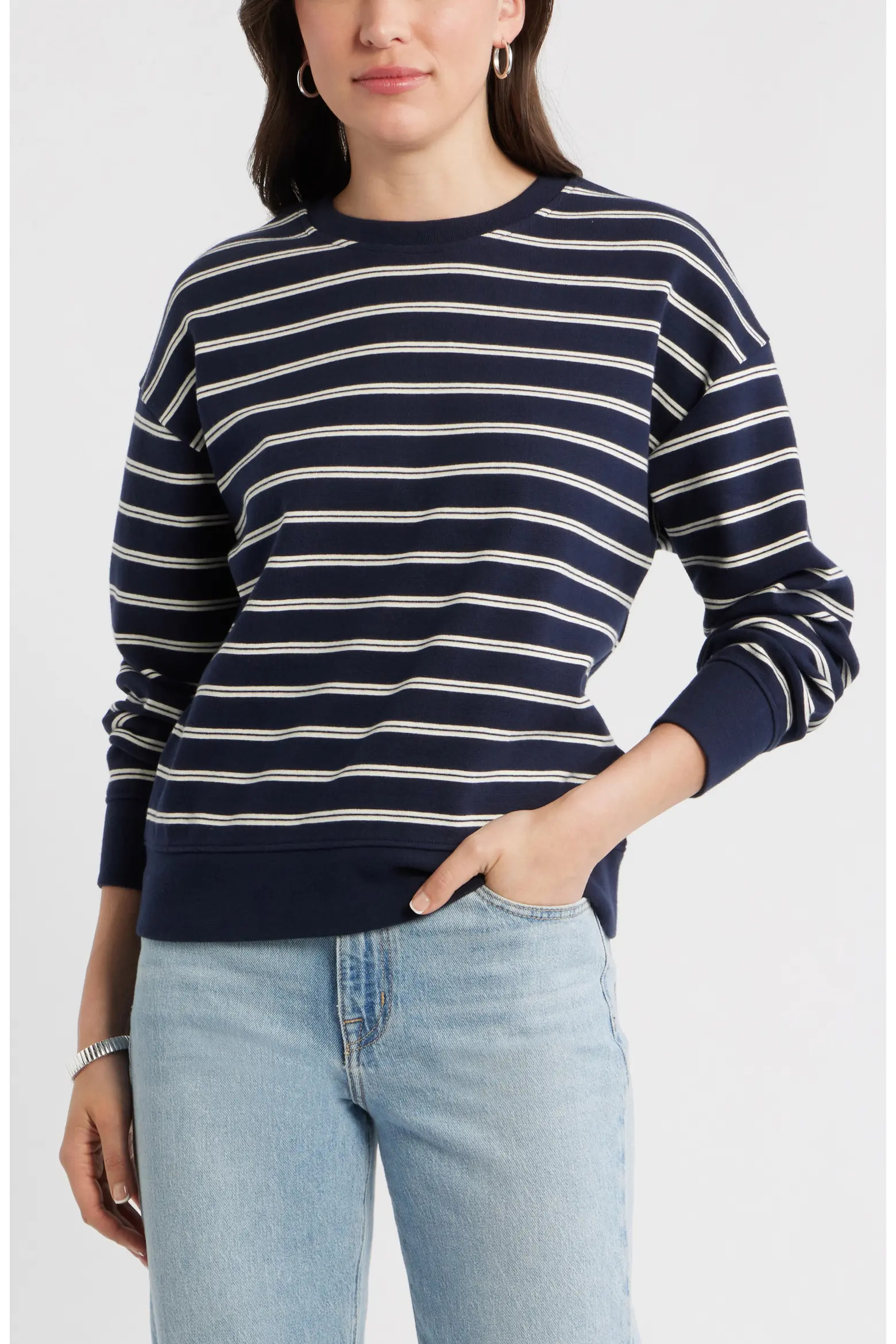 Stripe Pullover Sweatshirt (Women) | Nordstrom | Nordstrom