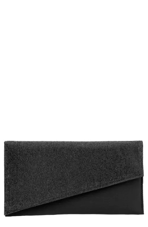 Nina Bari Small Satin Beaded Clutch in Black at Nordstrom | Nordstrom