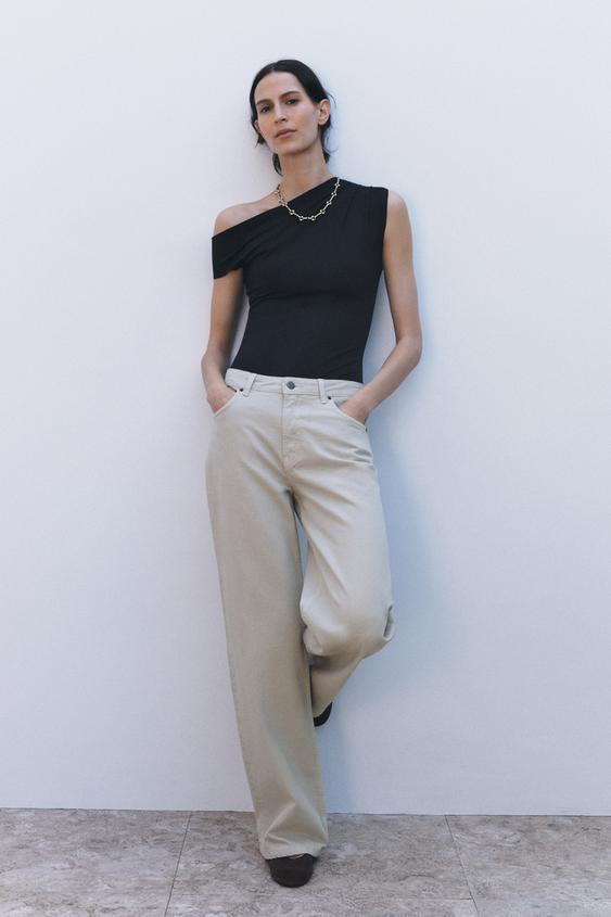 ZW COLLECTION WIDE-LEG MID-RISE JEANS | Zara UK