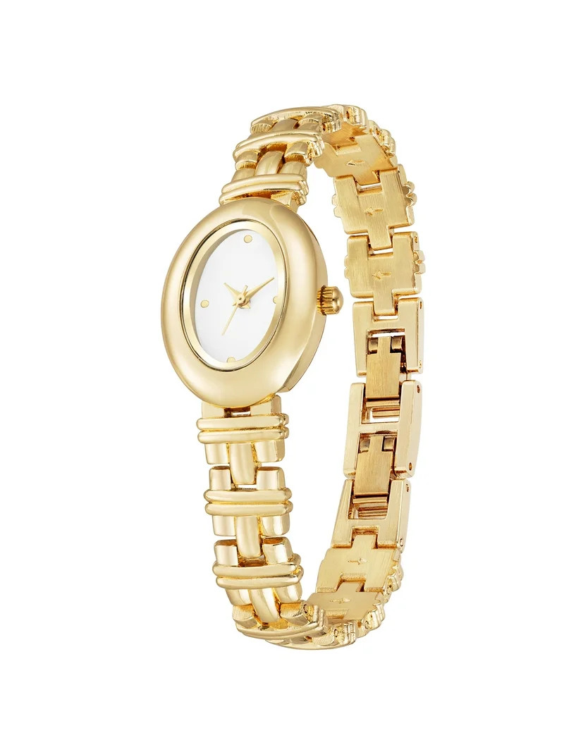 Time & Tru Women's Gold-Tone Wristwatch | Walmart (US)