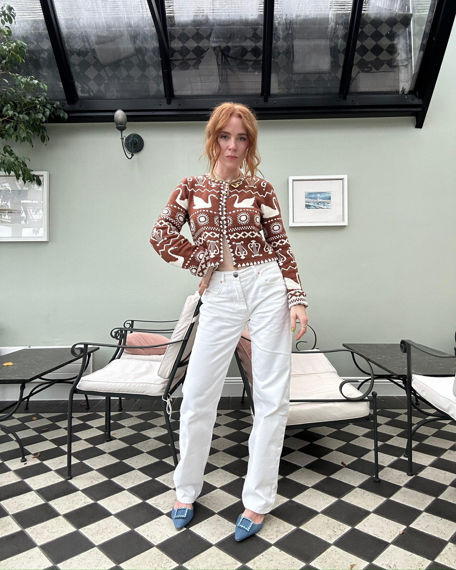 Kitri, Raey, Russell and bromley, Sezane, Agolde, & other stories, summer outfit, knit cardigan, brown cardigan, white jeans, straight leg jeans, heeled mules, denim heels, summer outfits, casual outfits, smart casual outfits 

#LTKstyletip #LTKeurope #LTKsummer