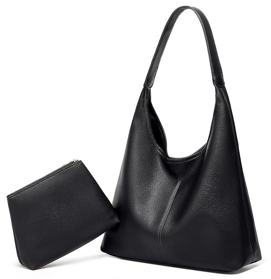 Slouchy Hobo Bags for Women Retro PU Leather Tote Crossbody Bag Soft Large Capacity 2pcs Shoulder... | Amazon (US)