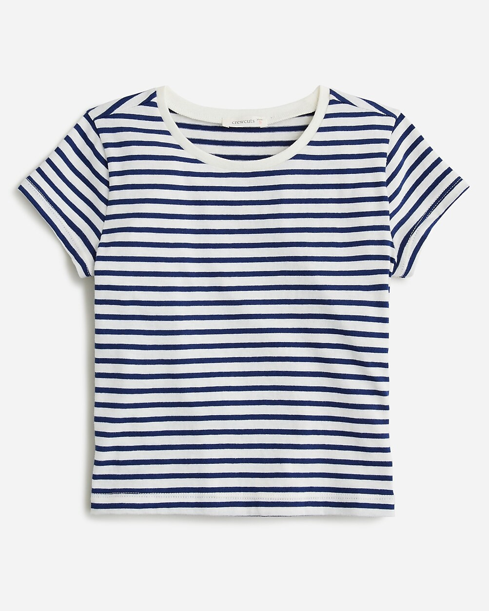 Girls' shrunken T-shirt in striped vintage jersey | J. Crew US