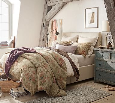 Raleigh Square Upholstered Low Storage Bed | Pottery Barn (US)