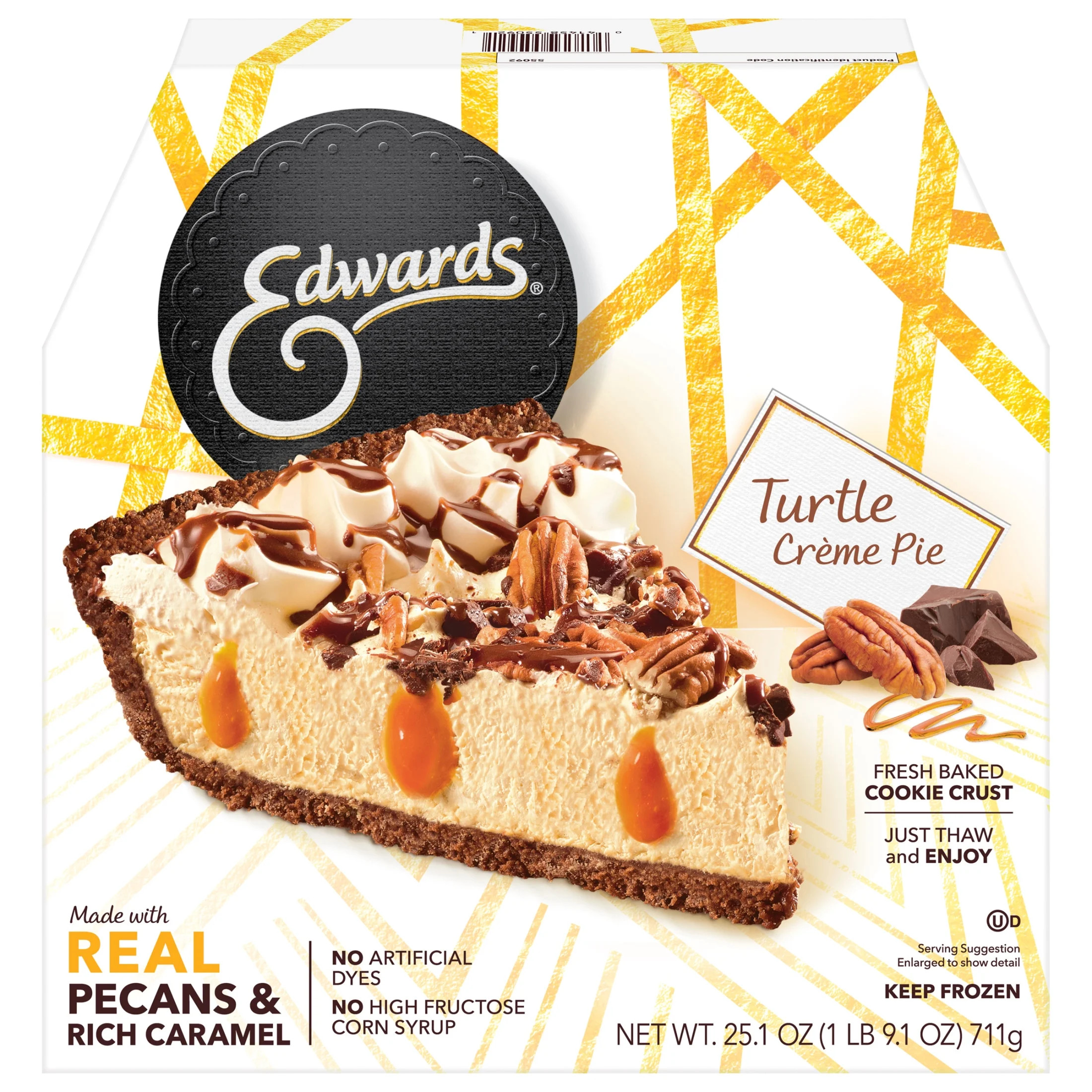 Edwards Premium Desserts Frozen Turtle Pie, 25.1 oz | Walmart (US)