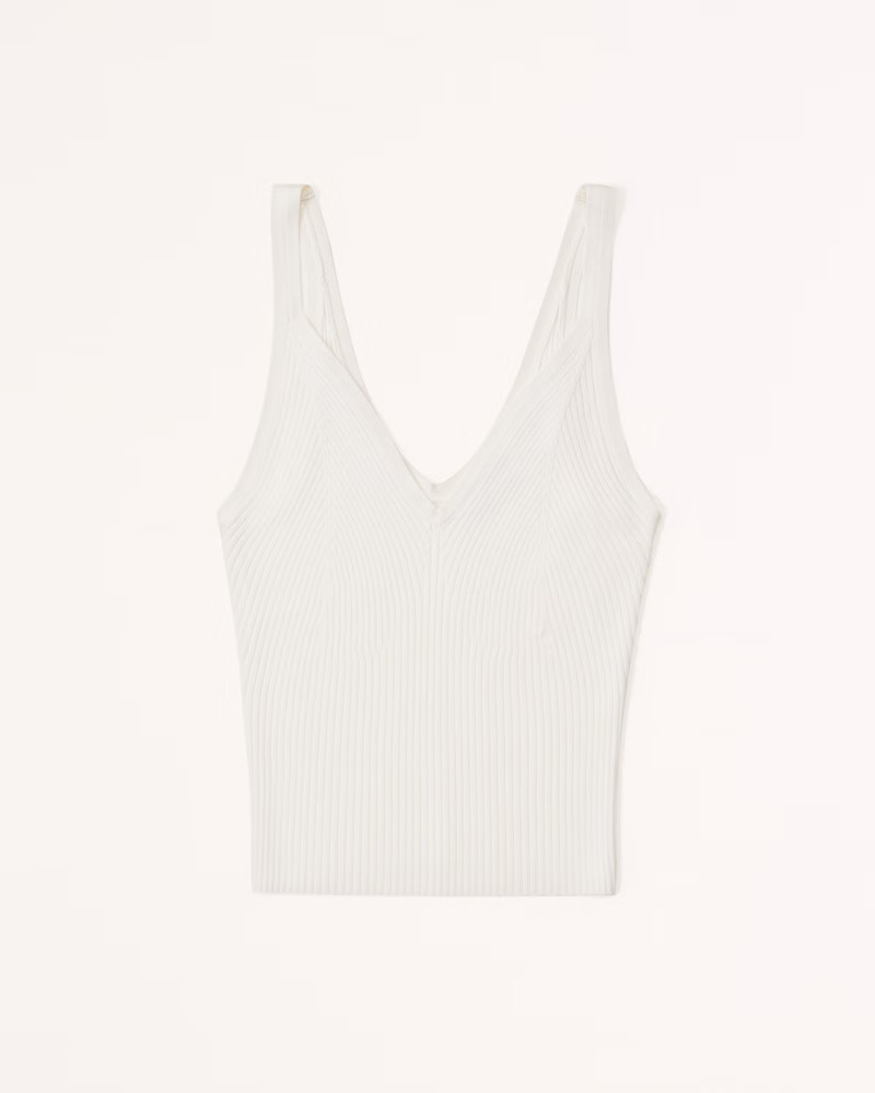Glossy V-Neck Sweater Tank | Abercrombie & Fitch (US)