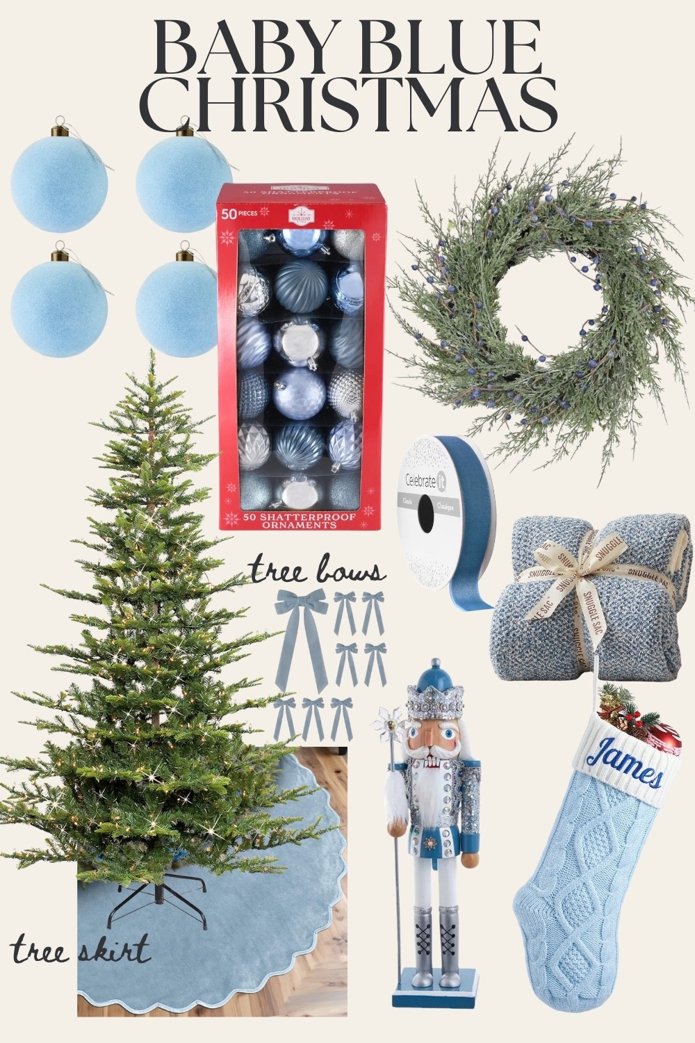 It’s a blue velvet Christmas! Shop baby blue Christmas decor for a fun twist on the traditional red and green holiday. 

#LTKSeasonal #LTKHome #LTKFindsUnder50