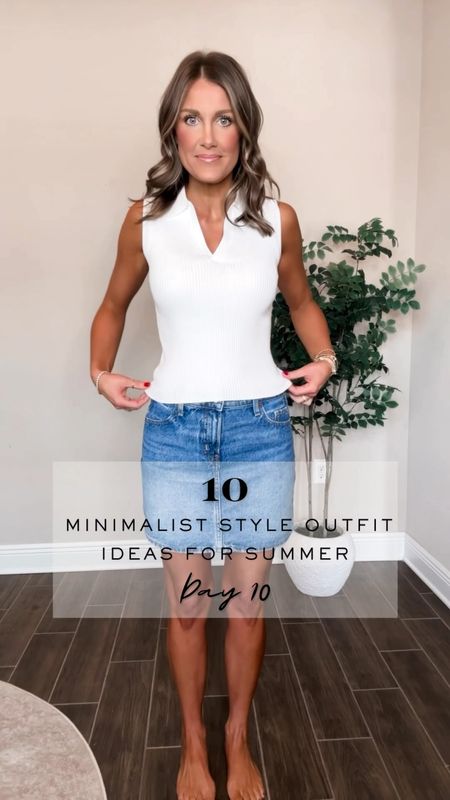 Elevated casual outfit for summer - 
Wearing a small tall in the top and a 2 in the skirt 

#LTKSaleAlert #LTKItBag #LTKFindsUnder50