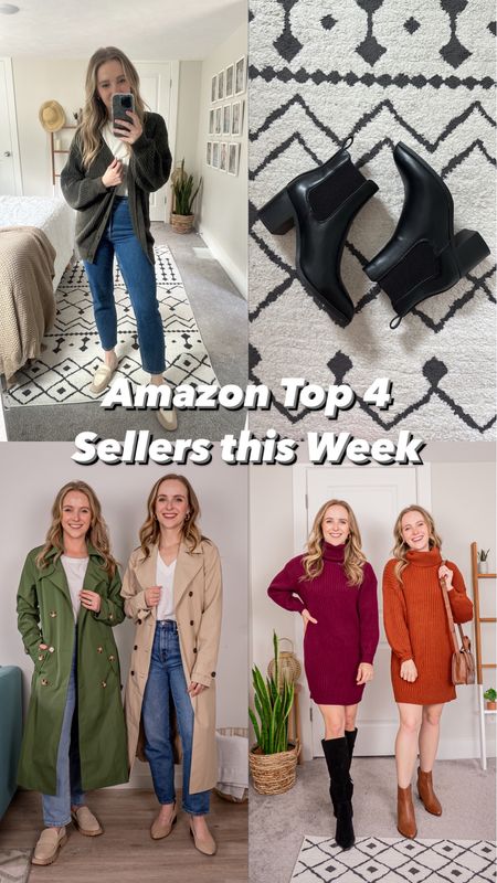 Amazon top 4 sellers this week. Trench coats for fall, sweater dresses, cardigans & boots

#amazon


#LTKstyletip #LTKSeasonal