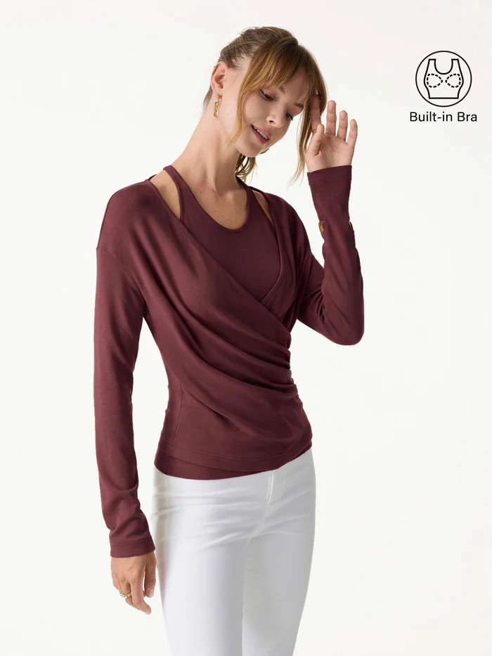 Two-Piece Set Cami with Surplice Ruched Top | OGLmove
