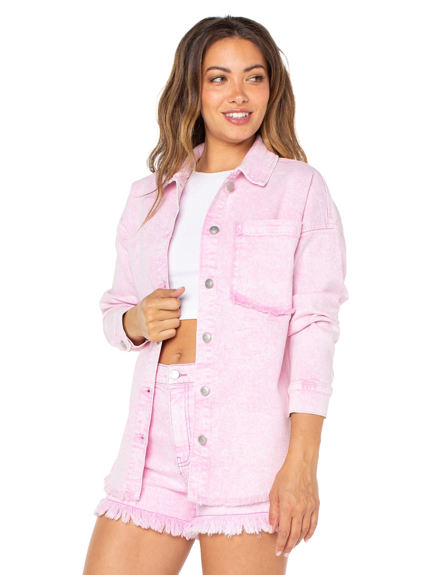Celebrity Pink Juniors and Juniors Plus Shacket, Sizes XS-3X | Walmart (US)