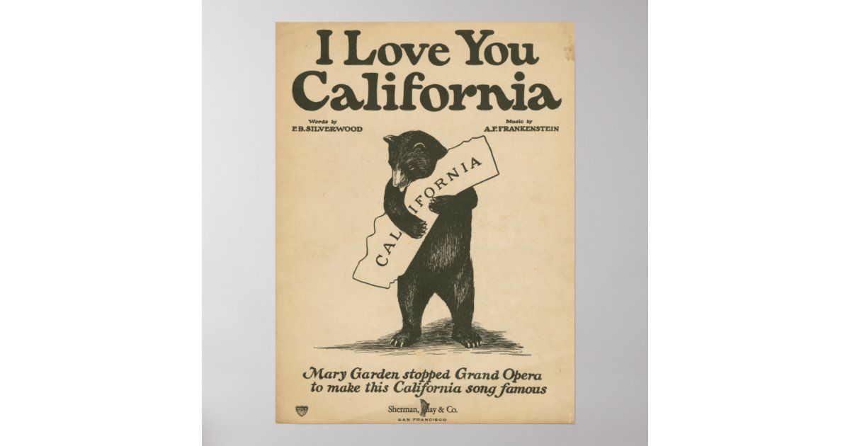 I Love You California Poster | Zazzle.com | Zazzle