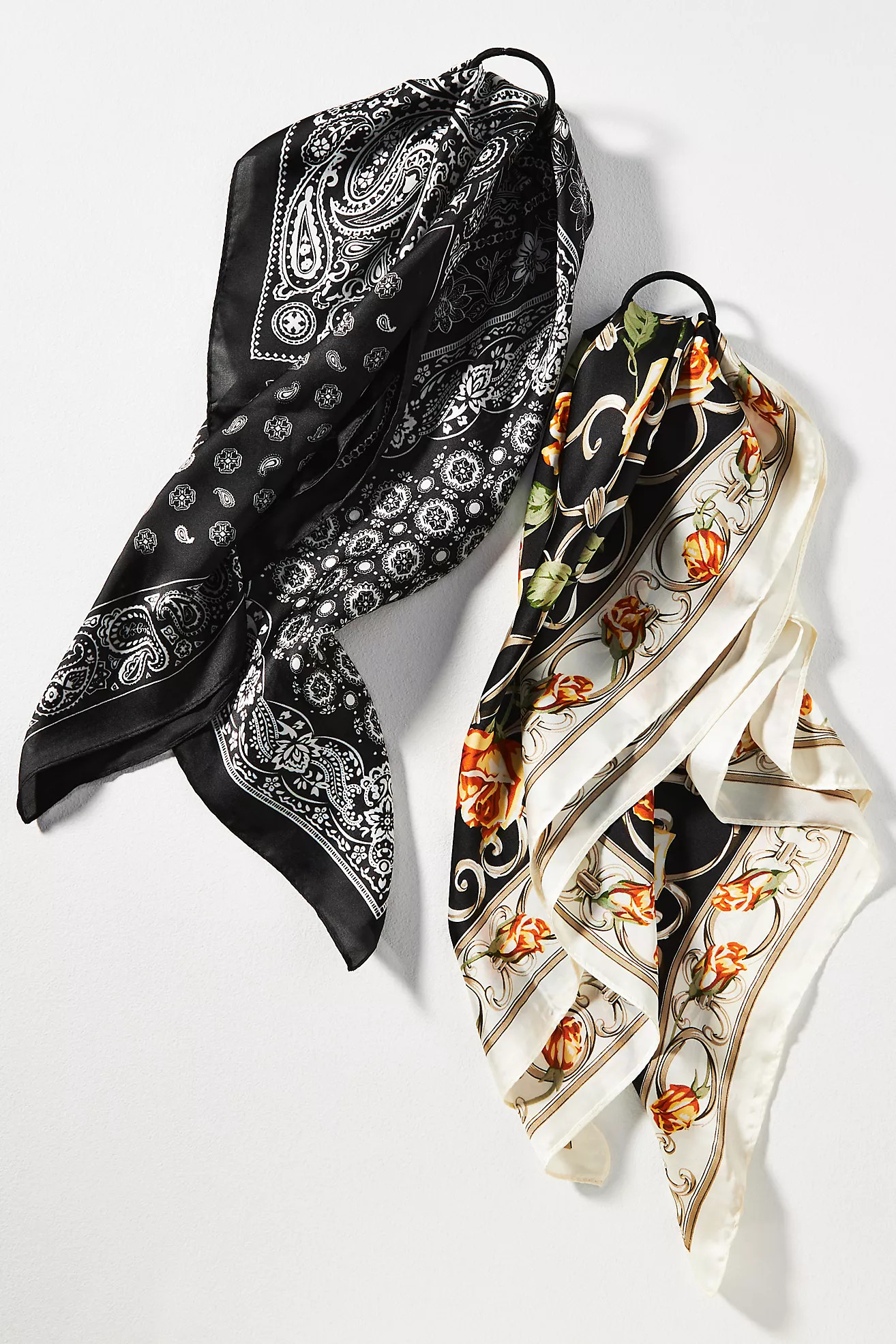 Wallpaper Floral Hair Scarves, Set of 2 | Anthropologie (US)