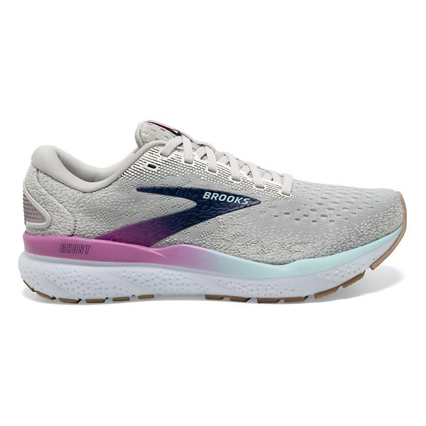 Women's Brooks Ghost 16 Running Shoes 8 White/Grey/Estate Blue | Scheels