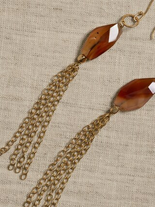 Montana Agate Fringe Earrings | Aureus + Argent | Banana Republic Factory