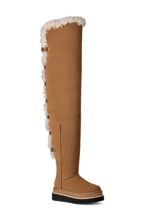 UGG(r) x Sacai Thigh High Boot in Chestnut at Nordstrom, Size 5 | Nordstrom