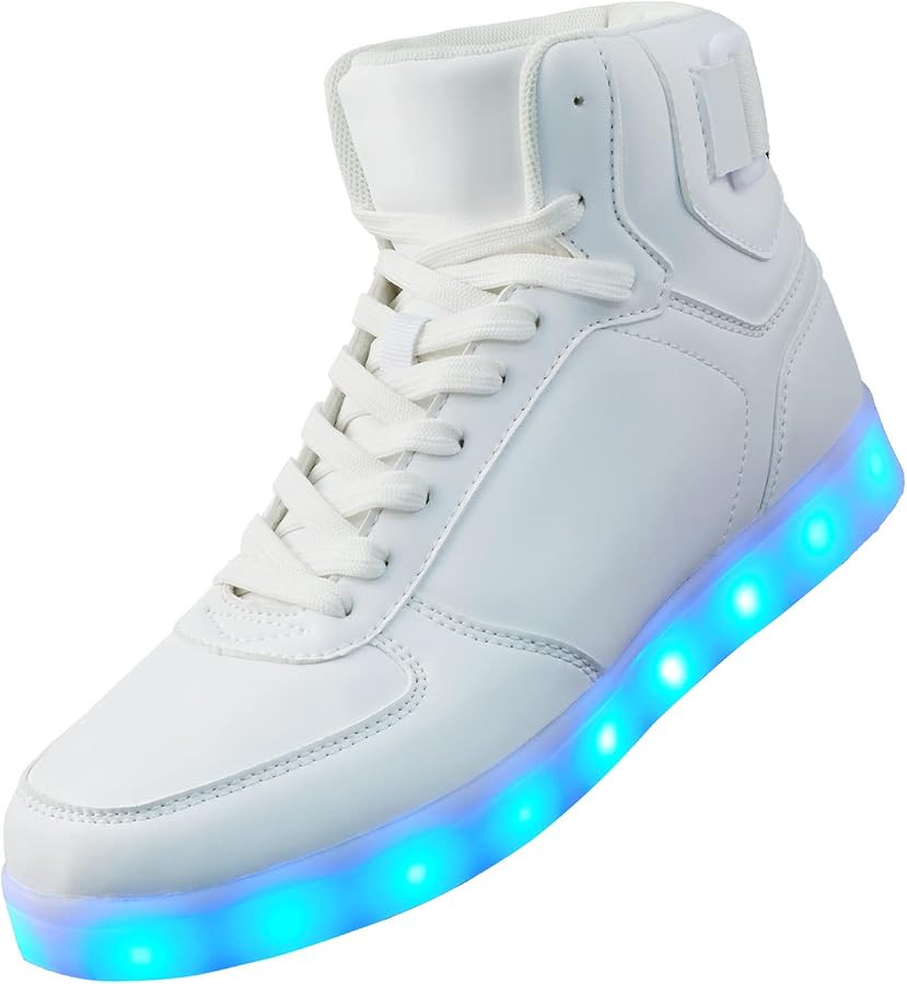DIYJTS Unisex LED Light Up Shoes, Fashion High Top LED Sneakers USB Rechargeable Glowing Luminous... | Amazon (US)