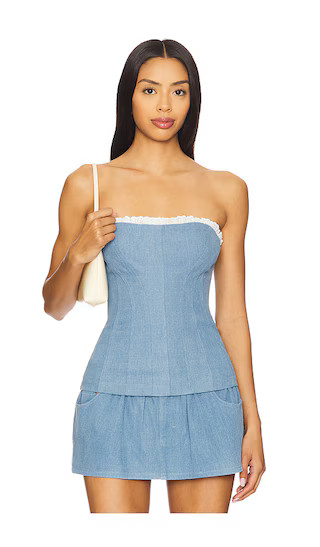 Charlette Top in Light Indigo | Revolve Clothing (Global)
