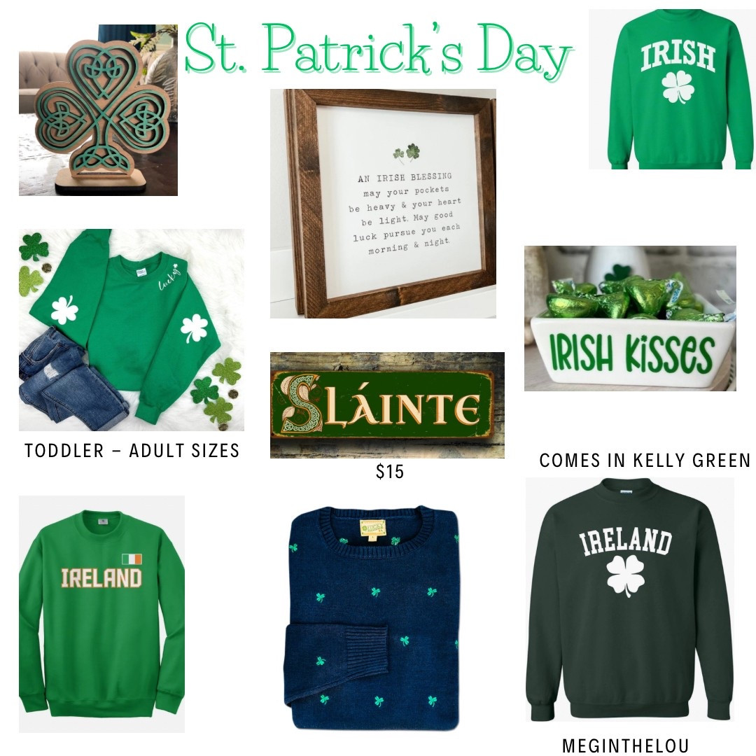 St. Patrick’s Day - clothing and decor 


#shamrock #under15 #under25 #salefinds #budgetfriendly #etsy #amazon  #stpats #stpatsdecor #LTKHome #LTKU #LTKOver40 #toddler #ebay 




#LTKStyleTip #LTKFindsUnder50 #LTKKids
