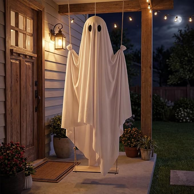 4 FT Hanging Swinging Ghost Halloween Decor for Porch Yard Tree Party | LEA0312188A1-SN-YBYL-ZHY | Amazon (US)