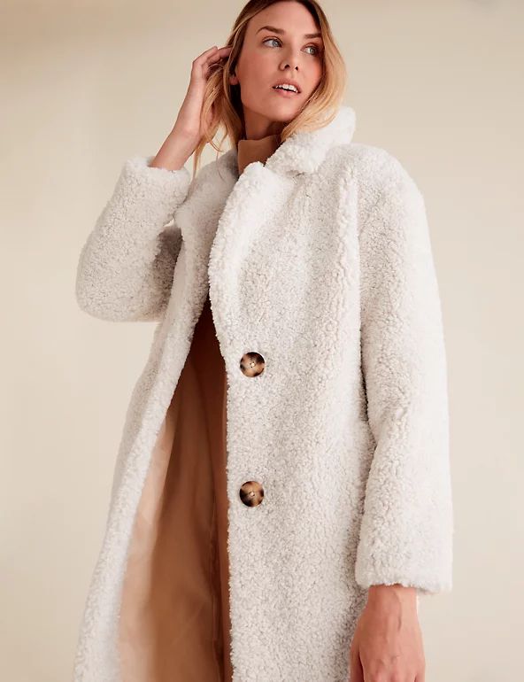 M&S Collection  Teddy Longline Coat  Product code: T494271 | Marks & Spencer (UK)