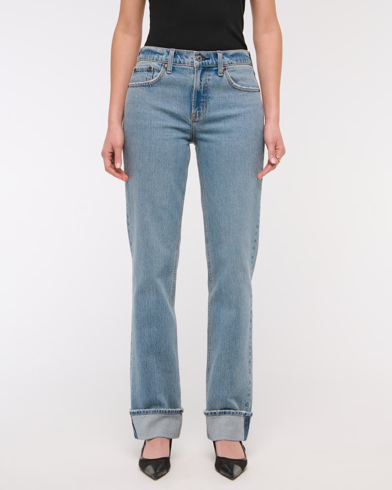 Women's Mid Rise 90s Straight Jean | Women's Bottoms | Abercrombie.com | Abercrombie & Fitch (US)