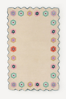 Mildred Tufted Wool Scalloped-Edge Rug | Anthropologie (US)