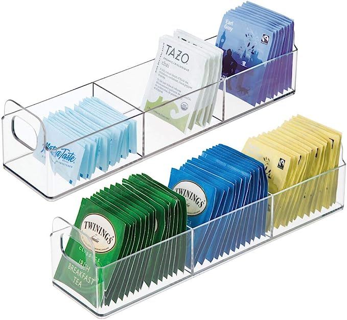 mDesign Kitchen Plastic Pantry, Cabinet, Countertop Organizer Storage Station Tea Caddy Holder - ... | Amazon (US)